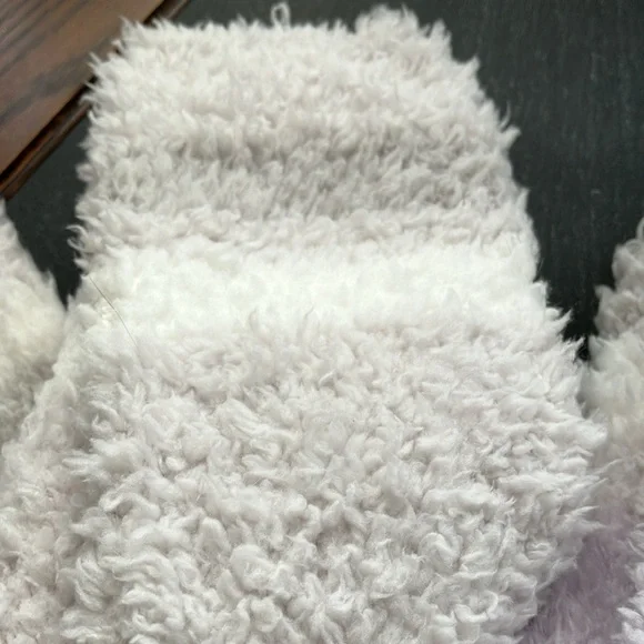 Lemon Lavender and White Fuzzy Socks - Picture 3 of 7